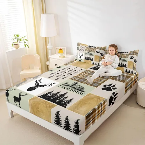 Miniatura 20 de Sábana bajera ajustable de caballo, sábanas de flores de animales de granja, tamaño individual para niños, adolescentes, adultos, dormitorio, juego