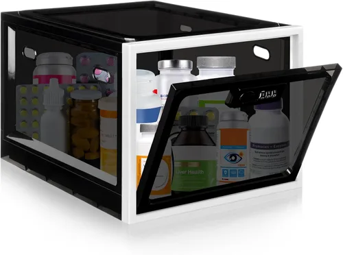 Miniatura 8 de Caja de seguridad para medicamentos seguros, caja de almacenamiento con cerradura de material premium, contenedor organizador con cerradura y código