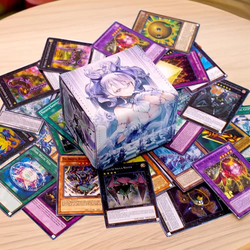 Miniatura 5 de Caja de almacenamiento para baraja de cartas, se adapta a YGO MTG, caja de almacenamiento de más de 100 cartas para juegos de cartas coleccionables