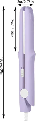Miniatura 2 de Alisador de pelo, varita rizadora 2 en 1 y plancha plana con calentamiento rápido, plancha plana profesional de cerámica de doble voltaje, mini Verde