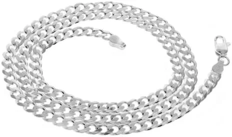 Miniatura 2 de 925 Solid Sterling Silver Cuban Chain Necklace, 3.3 mm
