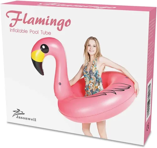 Miniatura 7 de Flamenco inflable piscina flotador Jasonwell gigante Tubo de fiesta con Válvulas rápidas Verano Piscina al aire Lounge Raft decoraciones juguetes