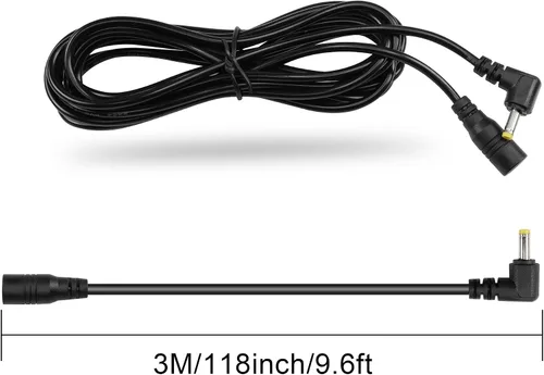 Miniatura 6 de GINTOOYUN DC4017 Cable de extensión de alimentación 22AWG DC 0.157 in x 0.067 in ángulo recto macho a hembra Cable adaptador de corriente para PSP
