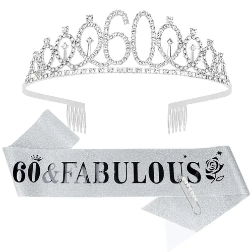 Miniatura 18 de Casoty Juego de diadema y tiara de 40 y fabuloso, oro rosa, para decoraciones de cumpleaños de 40 años, regalos para mujeres, decoraciones de fiesta