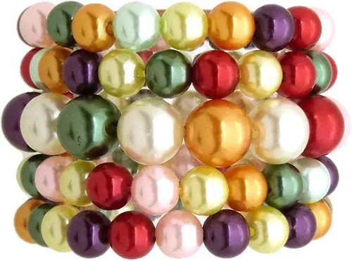 Miniatura 5 de Conjunto de 5 pulseras elásticas de perlas sintéticas para mujer