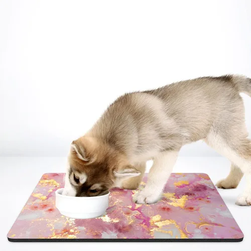 Miniatura 7 de Rnivvi Tapete de comida para perros, 16" x 24" absorbente, tapete para tazones de perros y gatos para comida y agua, bonita alfombra de goma