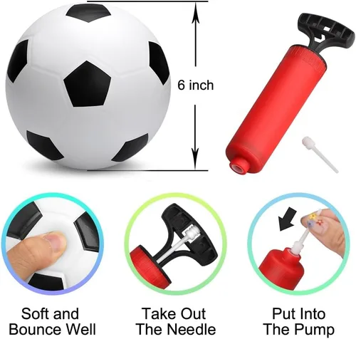 Miniatura 2 de Mini pelotas de fútbol de 6 pulgadas para niños pequeños, 6 pulgadas de fútbol pequeño para mini aro, kickball suave juego deportivo para interiores