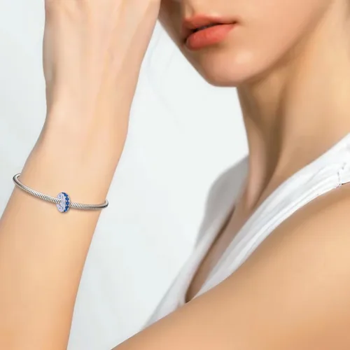 Miniatura 31 de 925 plata esterlina espaciador encanto grano con CZ transparente para pulseras Pandora Charms