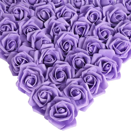 Miniatura 11 de Rosas artificiales, 200 piezas de cabezas de flores de rosas artificiales para manualidades, rosas de espuma de 1.97 pulgadas, cabezas de rosas Rosa