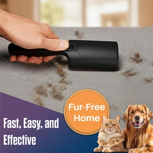 Miniatura 7 de CPHUSA Rodillo removedor de pelo para mascotas, rodillo reutilizable para gatos y perros, removedor portátil de pelo de mascotas multisuperficie