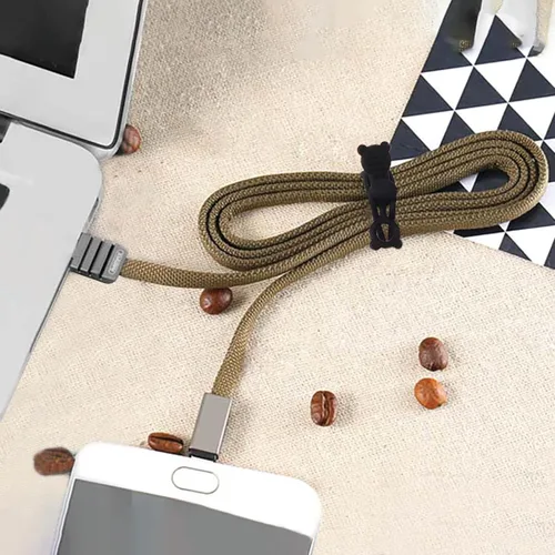Miniatura 5 de Paquete de 50 bridas de cable de silicona reutilizables, bridas de cable de goma, organizador de cables, accesorios electrónicos para el hogar