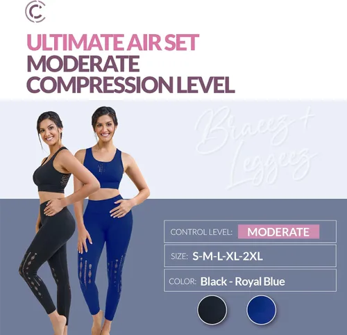 Miniatura 3 de CURVEEZ Workout Ultimate Air - Conjunto de 2 piezas para mujer, leggings de yoga sin costuras con brasier deportivo, camiseta sin mangas, conjuntos