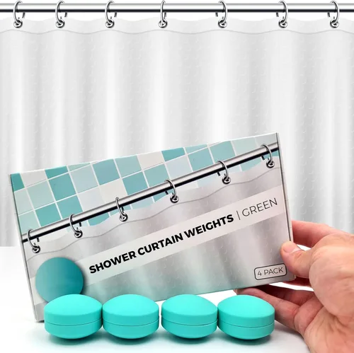 Miniatura 10 de Pesos magnéticos potentes anti-soplado para cortina de ducha para una experiencia de baño sin salpicaduras - Envueltos en silicona 360° - Nunca se