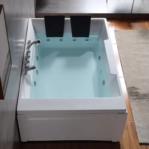 Miniatura 8 de Empava Bañera de hidromasaje de 72 x 48 pulgadas para pareja, bañera de hidromasaje de 1125 W con luz, hidromasaje, cromaterapia, certificado ETL