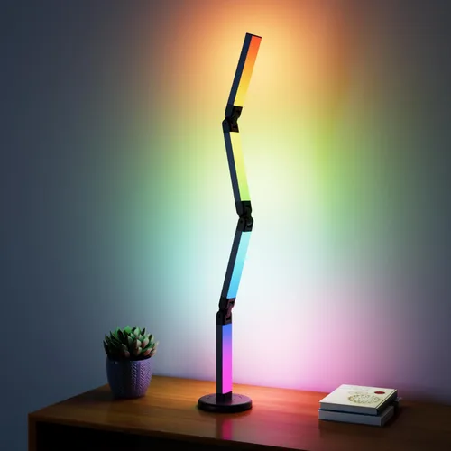 Lámpara de escritorio LED con iluminación ambiental, lámpara de escritorio LED RGB inteligente, sincronización de música y 16 millones de colores de