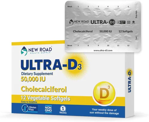 Nuevo suministro de salud en carretera, vitamina D3 de alta potencia 50,000 UI, cápsula blanda semanal, apoya la salud ósea, dental e inmunológica,