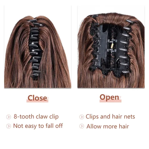 Miniatura 288 de Extensiones de cola de caballo de cabello rubio, extensiones de cola de caballo para mujer, pinza de extensiones de cabello rizado de 12 pulgadas