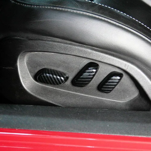 Miniatura 2 de Accesorios de botón de ajuste de asiento interior de fibra de carbono para 2014 2015 2016 2017 2018 Chevrolet Corvette C7