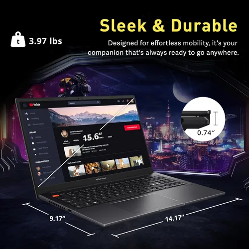 Miniatura 8 de ASUS VivoBook S15 Slim portátil, pantalla FHD de 15.6 pulgadas, Ryzen 5-5600H, 8 GB de RAM, almacenamiento de 1.16 TB