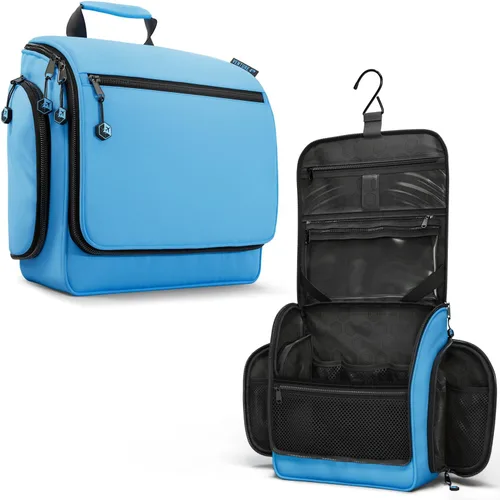 Miniatura 14 de VENTURE 4TH Neceser de viaje colgante para mujeres y hombres - Organizador grande de artículos de tocador con 18 compartimentos, bolsa extraíble