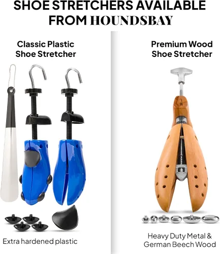 Miniatura 19 de HOUNDSBAY Ensanchadores de zapatos de plástico y madera, ampliador de zapatos ajustable para hombres y mujeres