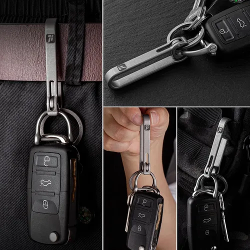 Miniatura 6 de Titanium Belt Key Holder Clip with 2/3 Inch D ring