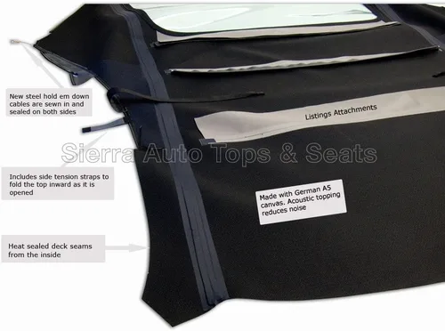 Miniatura 2 de Sierra Auto Tops Convertible Top Reemplazo para Porsche 996 Carrera 1999-2001, Stayfast Canvas, Negro