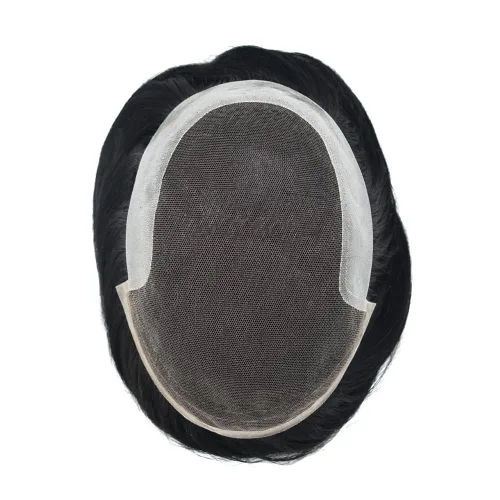 Miniatura 7 de Hombres Toupee Sistema de Cabello Humano Real para Hombres Encaje Suizo Toupee Para Hombres Nudos Blanqueados Hombres Hairpieces Pieza Para Hombres