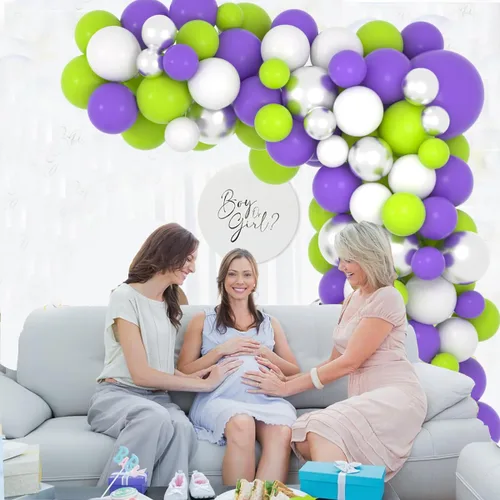 Miniatura 6 de Kit de arco de guirnalda de globos azules, morados y negros, 122 globos morados, azul rey y negro, globos metálicos plateados para videojuegos