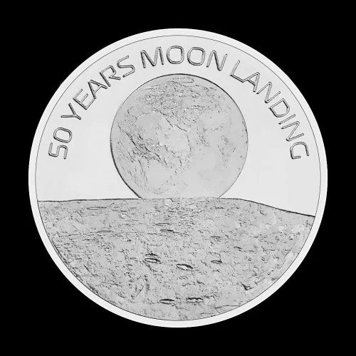 Miniatura 2 de Challenge Coin Apollo Aniversario Humanos Primer aterrizaje Monedas Conmemorativas Plata plateado