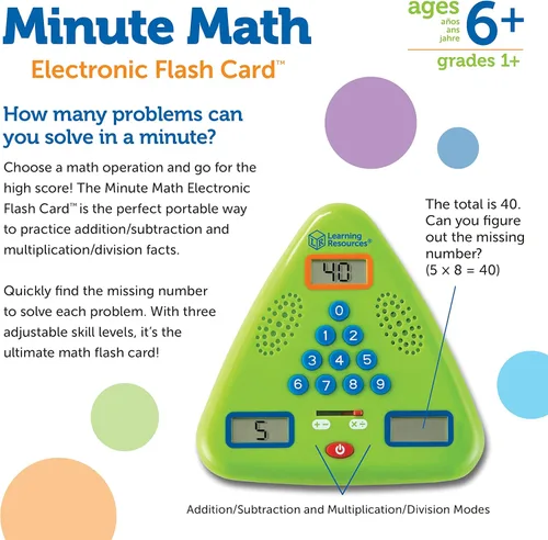 Miniatura 7 de Tarjeta electrónica de Learning Resources, un minuto de matemáticas