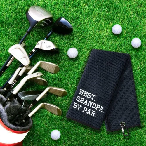 Miniatura 4 de DYJYBMY Best Grandpa by Par - Toalla de golf divertida, toallas de golf bordadas para bolsas de golf con clip, toalla de golf para abuelo, regalo