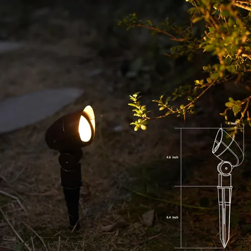 Miniatura 5 de GOODSMANN Kits de reflectores de paisaje de bajo voltaje, 3 W, focos LED para exteriores, 12 V, acabado marrón, 8 unidades, iluminación de paisaje