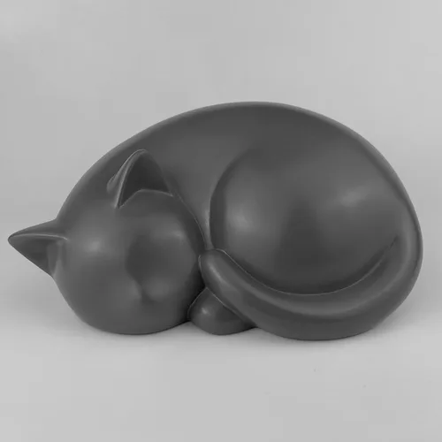 Miniatura 8 de Urna conmemorativa de gato durmiente, recuerdo de cremación de resina negra, homenaje para mascotas de interior, 8 x 5.5 x 4 pulgadas, contenedor