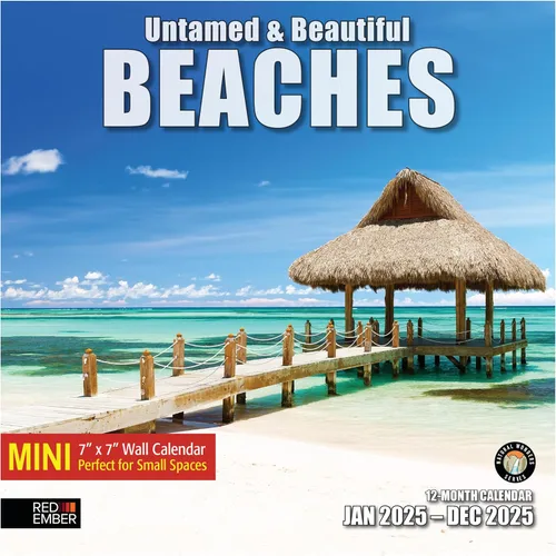 Miniatura 19 de RED EMBER Untamed & Beautiful Beaches - Calendario de pared 2026 de 12 meses 12 x 24 pulgadas abierto Papel grueso y resistente Regalo