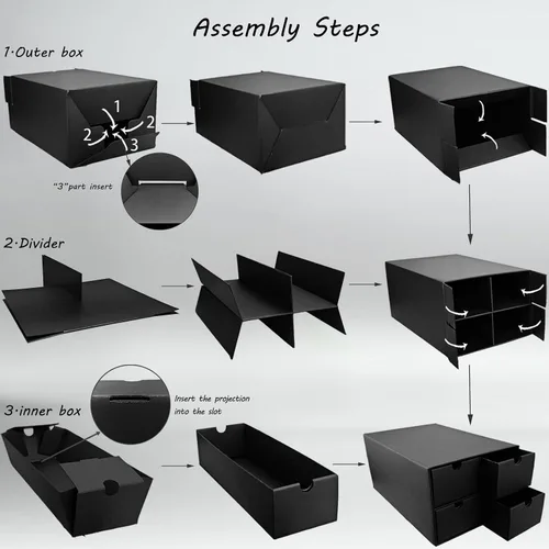 Miniatura 4 de 4 juegos de cajas de almacenamiento de tarjetas coleccionables, incluye 16-750 cajas CT y 64 divisores, más de 12000 tarjetas coleccionables