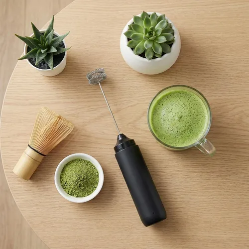 Miniatura 6 de Clay&Fire Juego de batidor y espumador Matcha – Potente mezclador eléctrico de matcha para polvo, kit de batidor eléctrico recargable, precisión