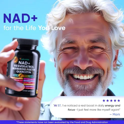 Miniatura 4 de Adndale Suplemento liposomal de NAD. Fórmula de longevidad alternativa al suplemento NMN. Resveratrol avanzado de 180CT NAD+