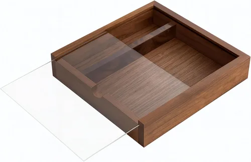 Miniatura 10 de Joyero de nogal de 3.7 x 3.7 x 1.6 pulgadas para anillos, aretes, recuerdos, regalo de boda, regalo elegante, caja de madera hecha a mano