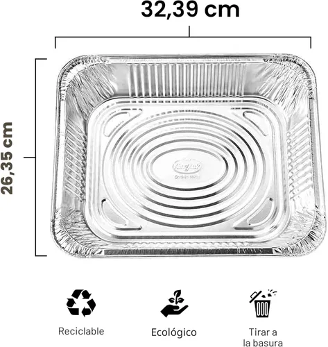 Miniatura 2 de Sartenes de aluminio de tamaño medio, 9 x 13, bandejas de papel de aluminio desechables extra resistentes para hornear (paquete de 30) asar y rozar