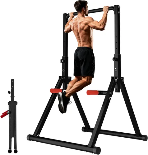 Miniatura 8 de DOBESTS Power Tower Pull Up Bar Free Standing, Adjustable Foldable Pull Up Station, Home Gym Strength Training Equipment 700LBS Black Style 1