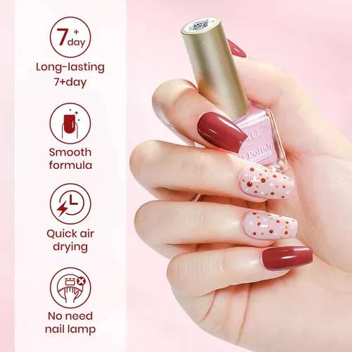 Miniatura 4 de Juego de esmaltes de uñas de 12 colores, secado rápido, esmalte de uñas natural natural rosa nude sin gel, esmalte de uñas de secado rápido