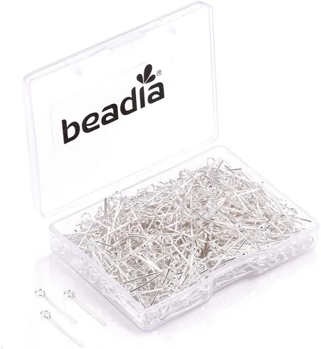 Miniatura 8 de BEADIA Alfileres de ojo abierto para la cabeza de oro para la fabricación de joyas de bricolaje 1.181 in 300 piezas Dorado