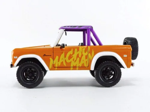 Miniatura 3 de Jada Toys WWE 1:24 1973 Ford Bronco - Coche fundido a presión con figura de Macho Man Randy Savage de 2.75 pulgadas, juguetes para niños y adultos