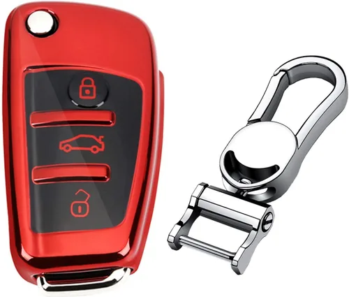 Miniatura 16 de Para Hombre Mujer Genuino Cubierta de Llavero de Cuero para Audi A1 A3 A4 A6 A8 Quattro Q2 Q3 Q7 R8 RS3 RS6 S3 S6 TT TTS, Funda de Llavero de Coche