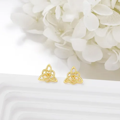 Miniatura 5 de Aretes de libélula celta de 14 quilates para mujer, aretes de tuerca de animales lindos para Navidad, San Valentín, Día de la Madre, regalos