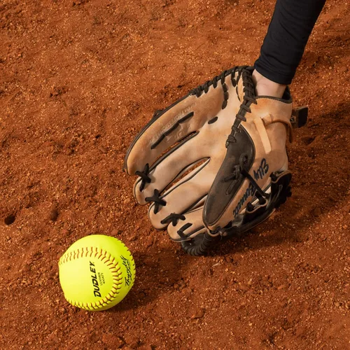 Miniatura 3 de Dudley Fastpitch Softballs Official USAB, USSSA, & NFHS Multiple 12 Count Options USASB - Thunder Heat - Funda de piel amarilla de 12