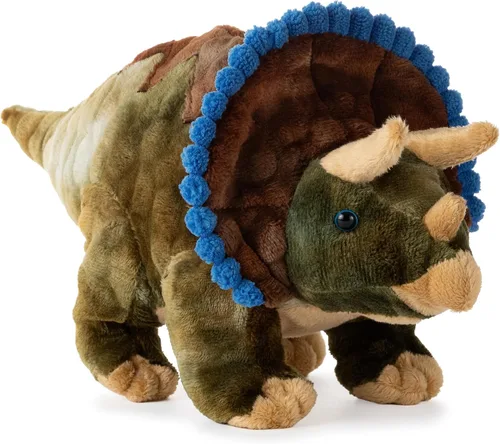 The Petting Zoo Triceratops - Peluche de peluche, regalo para niños, animales de dinosaurio, juguete de peluche de dinosaurio Triceratops, 12