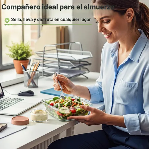 Miniatura 6 de NETANY Recipientes de vidrio para aderezo de ensalada de 2 onzas, paquete de 6 recipientes pequeños para salsa con tapas y mini recipientes
