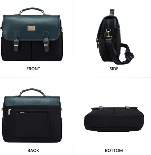 Miniatura 7 de LOVEVOOK Bolso para laptop para mujer, de 15.6 pulgadas con gran capacidad, maletín para computadora, bolso cruzado de hombro, bolsas para oficina
